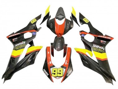 2017-2023 Yamaha YZF R6 Motorcycle Fairings - Yellow Orange Black Faux Carbon Fiber Canada Websites