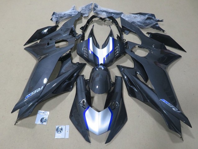 2017-2023 Yamaha YZF R6 Motorcycle Fairings - Silver Blue Black Faux Carbon Fiber Canada Websites