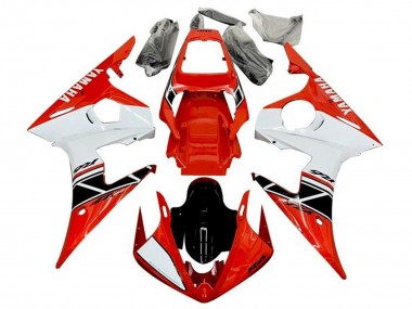 2003-2004 Yamaha YZF R6 Motorcycle Fairings - Red White Glossy Black Stripe Canada Websites