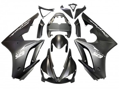 2009-2012 Triumph Daytona 675 Triple Motorcycle Fairings - Matte Black White Decals Canada Websites