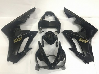 2009-2012 Triumph Daytona 675 Triple Motorcycle Fairings - Glossy Black Gold Decals Canada Websites