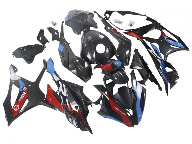 2023-2024 BMW S1000RR Motorcycle Fairings - Blue Red Carbon Fiber Canada Websites