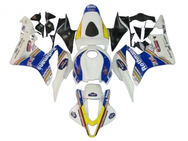 2007-2008 Honda CBR600RR Motorcycle Fairings - White Blue Yellow Rothmans Canada Websites