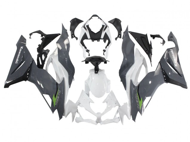 2019-2022 Kawasaki ZX6R Motorcycle Fairings - White Grey Green Canada Websites