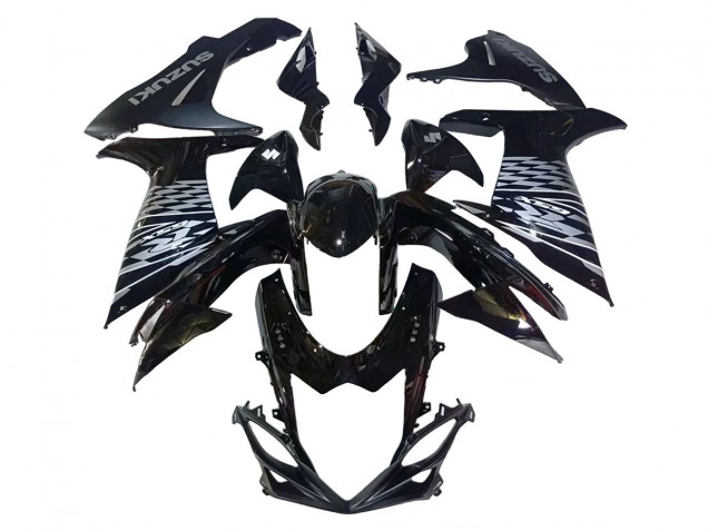 2011-2024 Suzuki GSXR 600/750 Motorcycle Fairings - Glossy Black Silver Canada Websites