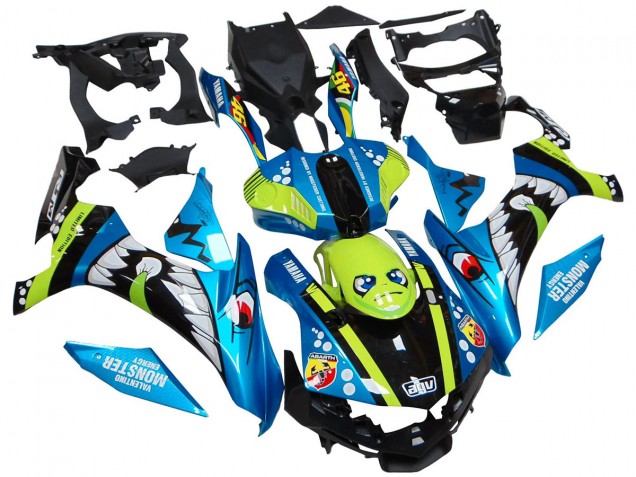 2015-2019 Yamaha YZF R1 Motorcycle Fairings - Blue Green Black Shark Canada Websites