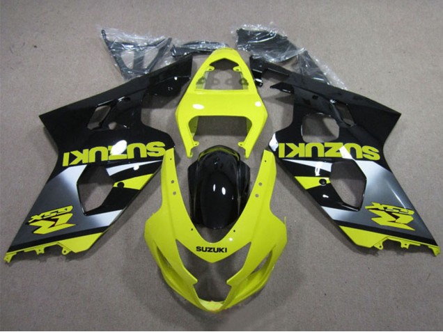 2004-2005 Suzuki GSXR 600 Motorcycle Fairings - Yellow Silver Glossy Black Canada Websites