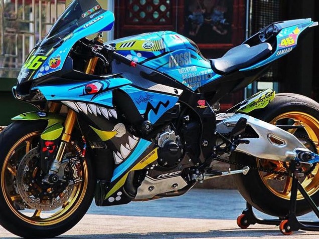 2015-2019 Yamaha YZF R1 Motorcycle Fairings - Blue Yellow Shark Canada Websites