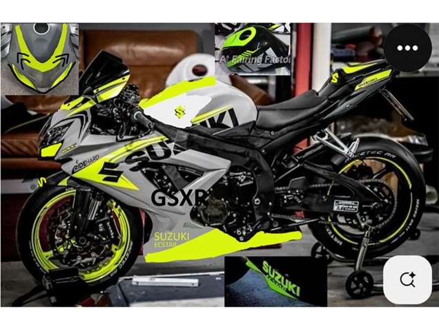 2004-2005 Suzuki GSXR 750 Motorcycle Fairings - Grey Lemon Green Black Canada Websites