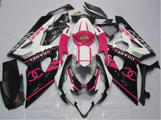 2005-2006 Suzuki GSXR 1000 Motorcycle Fairings - White Pink Black Chanel Canada Websites