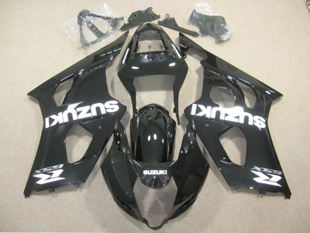2003-2004 Suzuki GSXR 1000 Motorcycle Fairing - Glossy Black White Decal Canada Websites