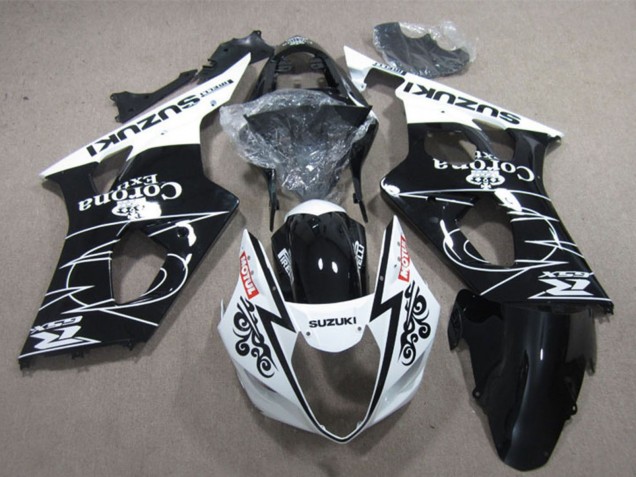 2003-2004 Suzuki GSXR 1000 Motorcycle Fairings - White Glossy Black Corona Extra Motul Canada Websites