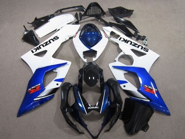 2005-2006 Suzuki GSXR 1000 Bike Fairings - White Blue Glossy Black Canada Websites