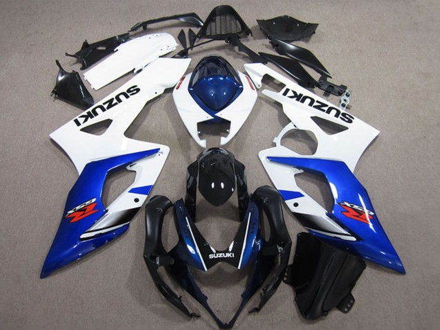 2005-2006 Suzuki GSXR 1000 Bike Fairings - White Blue Glossy Black Canada Websites