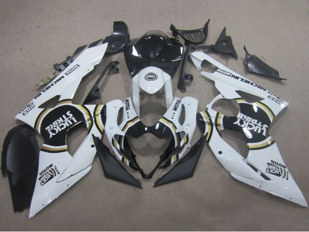 2005-2006 Suzuki GSXR 1000 Motorcycle Fairings - White Black Lucky Strike Motul Canada Websites