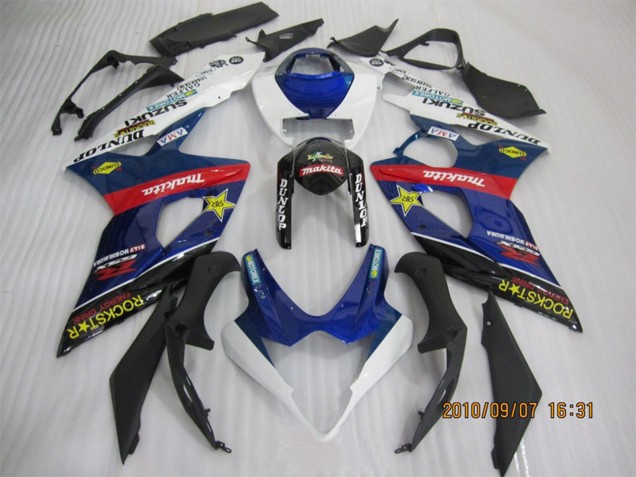 2005-2006 Suzuki GSXR 1000 Motorcycle Fairings - Blue White Red Black Rockstar Canada Websites