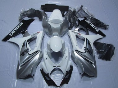 2007-2008 Suzuki GSXR 1000 Motorcycle Fairing - White Silver Black Canada Websites
