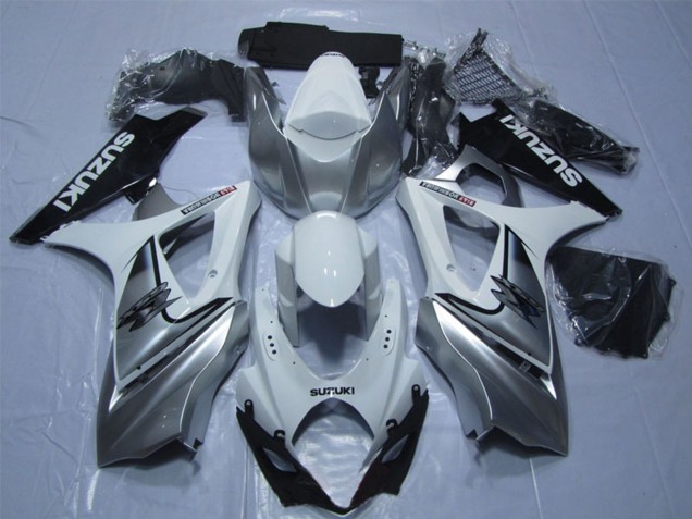 2007-2008 Suzuki GSXR 1000 Motorcycle Fairing - White Silver Black Canada Websites