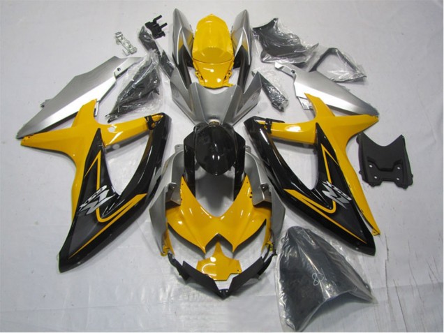 2007-2008 Suzuki GSXR 1000 Motorcycle Fairing Kits - Yellow Silver Black Canada Websites
