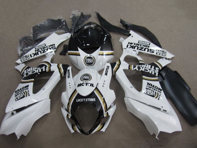2007-2008 Suzuki GSXR 1000 Motorcycle Fairing - White Black Lucky Strike Motul Canada Websites