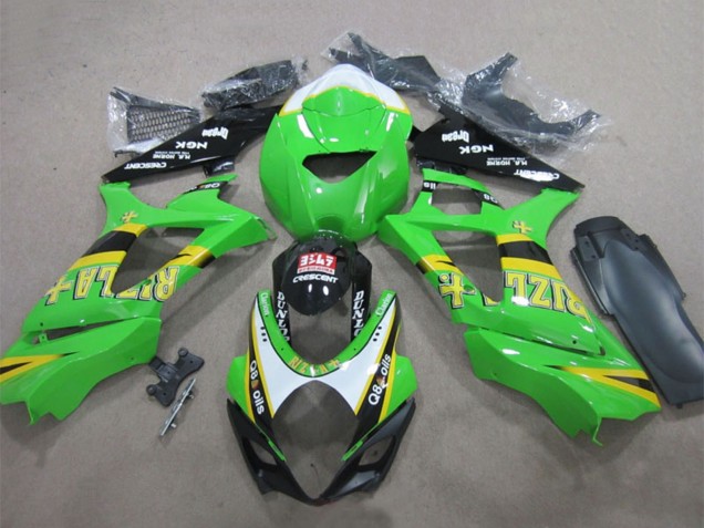 2007-2008 Suzuki GSXR 1000 Motorcycle Fairings - Green White Yellow Black Rizla Q8 Oils Canada Websites