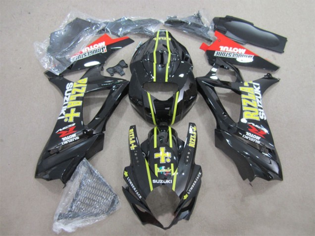 2007-2008 Suzuki GSXR 1000 Motorcycle Fairings - Glossy Black Yellow Red Rizla Canada Websites