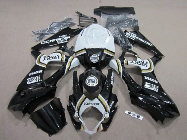 2007-2008 Suzuki GSXR 1000 Motorcycle Fairings - White Black Lucky Strike Motul Canada Websites
