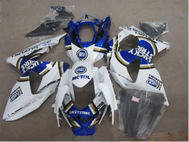 2009-2016 Suzuki GSXR 1000 Motorcycle Fairings - White Blue Lucky Strike Motul Canada Websites