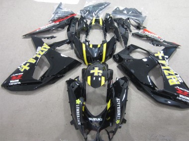 2009-2016 Suzuki GSXR 1000 Motorcycle Fairings - Glossy Black Yellow Rizla Lumber Jack Canada Websites