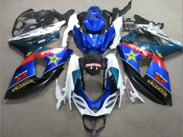 2009-2016 Suzuki GSXR 1000 Motorcycle Fairings - White Blue Red Black Rockstar Canada Websites