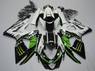 2009-2016 Suzuki GSXR 1000 Motorcycle Fairings - White Green Monster Black Pizzoli Canada Websites