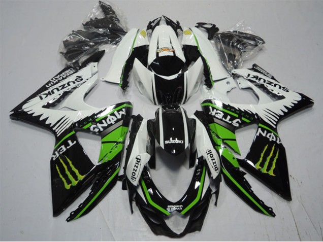 2009-2016 Suzuki GSXR 1000 Motorcycle Fairings - White Green Monster Black Pizzoli Canada Websites