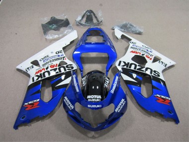 2001-2003 Suzuki GSXR 600 Motorcycle Fairings - White Blue Black Motul Canada Websites