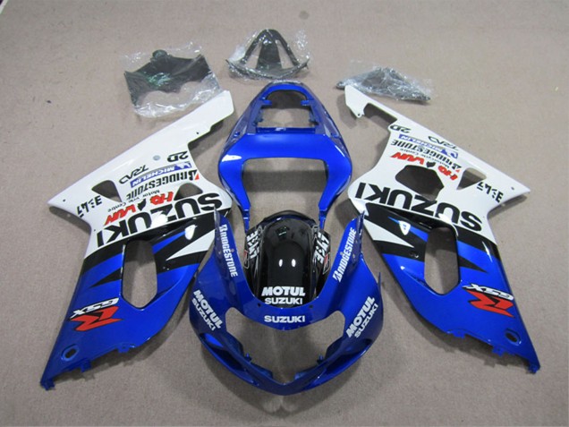 2001-2003 Suzuki GSXR 600 Motorcycle Fairings - White Blue Black Motul Canada Websites