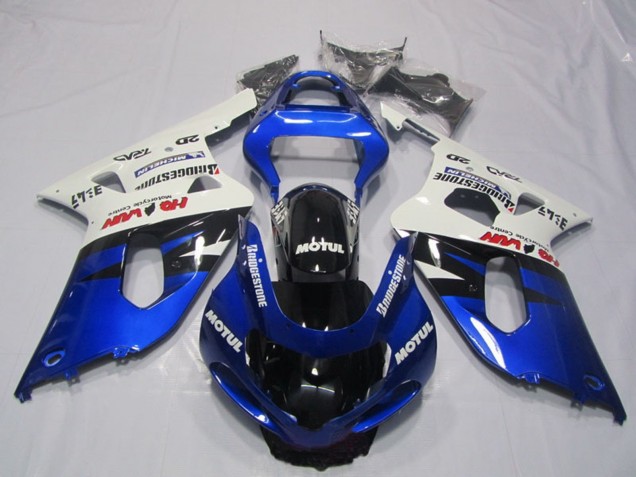 2001-2003 Suzuki GSXR 600 Motorcycle Fairings - White Blue Glossy Black Motul Canada Websites