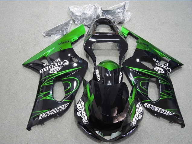 2001-2003 Suzuki GSXR 600 Motorcycle Fairings - Glossy Black Green Corona Extra Alstare Canada Websites