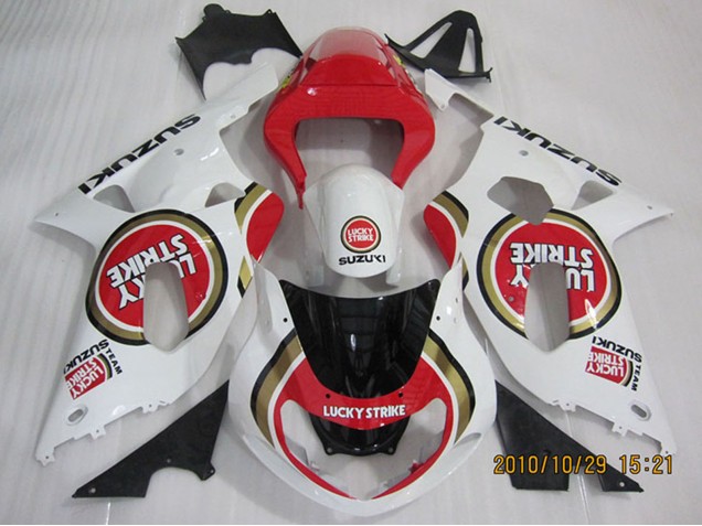 2001-2003 Suzuki GSXR 600 Motorcycle Fairings - White Red Lucky Strike Canada Websites