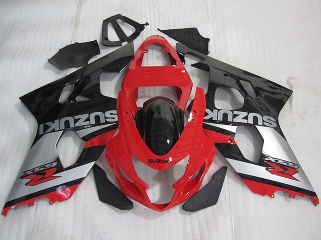 2004-2005 Suzuki GSXR 600 Motorcycle Fairings - Red Silver Glossy Black Canada Websites