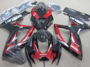 2006-2007 Suzuki GSXR 600 Motorcycle Fairings - Glossy Black Red Silver Canada Websites