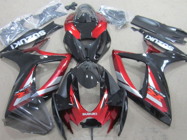 2006-2007 Suzuki GSXR 600 Motorcycle Fairings - Glossy Black Red Silver Canada Websites