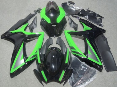 2006-2007 Suzuki GSXR 600 Motorcycle Fairings - Green Glossy Black Silver Canada Websites