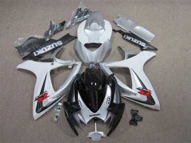2006-2007 Suzuki GSXR 600 Motorcycle Fairings - White Silver Glossy Black Red Canada Websites
