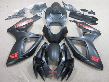 2006-2007 Suzuki GSXR 600 Motorcycle Fairings - Matte Black Red Decal Canada Websites