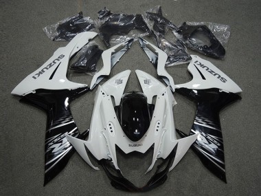 2011-2024 Suzuki GSXR 600 Motorcycle Fairings - White Glossy Black Canada Websites