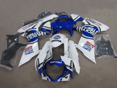 2011-2024 Suzuki GSXR 600 Motorcycle Fairings - Blue White Lucky Strike Motul Canada Websites