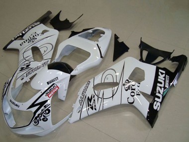 2001-2003 Suzuki GSXR 750 Motorcycle Fairings - White Black Alstare Corona Extra Motul Canada Websites