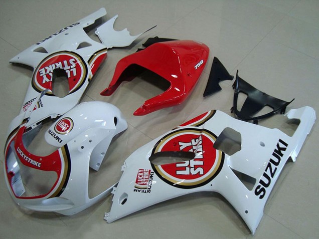 2001-2003 Suzuki GSXR 750 Motorcycle Fairings - White Red Lucky Strike Canada Websites