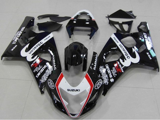 2004-2005 Suzuki GSXR 750 Motorcycle Fairings - Glossy Black White Red Beacon Canada Websites