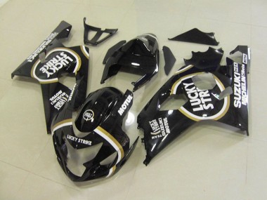 2004-2005 Suzuki GSXR 750 Motorcycle Fairings - Glossy Black White Lucky Strike Motul Canada Websites