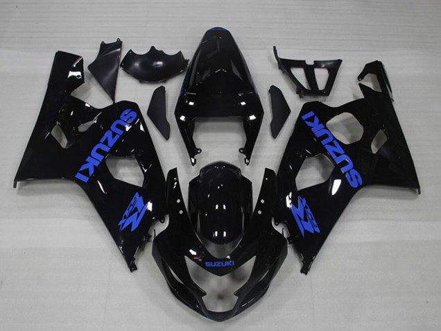 2004-2005 Suzuki GSXR 750 Motorcycle Fairings - Glossy Black Blue Decal Canada Websites